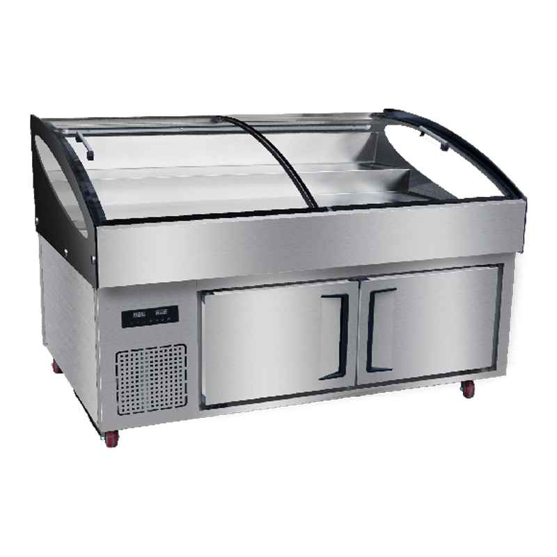 1.8m Üç Katmanlı Basamaklı Paslanmaz Çelik Buz Sayacı Mutfak Buzdolabı 1.8m Üç Katmanlı Basamaklı Paslanmaz Çelik Buz Sayacı Mutfak Buzdolabı